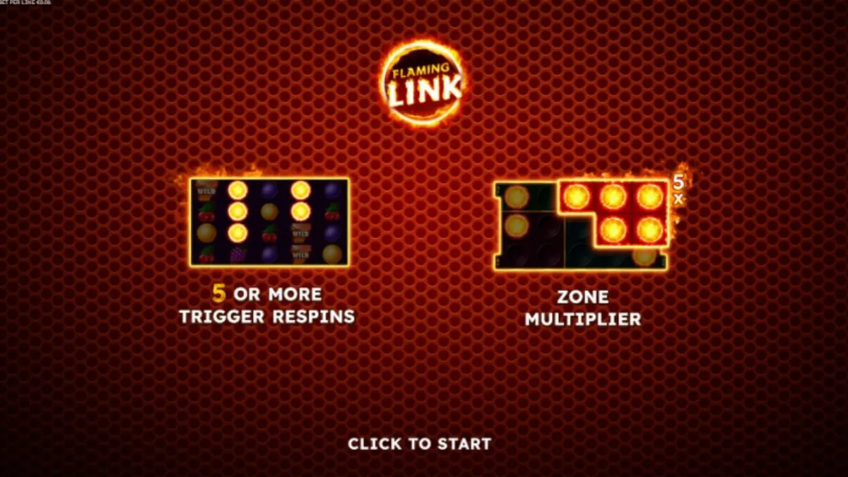 Tampilan visual slot 40 Finest XXL Flaming Link dengan simbol buah neon