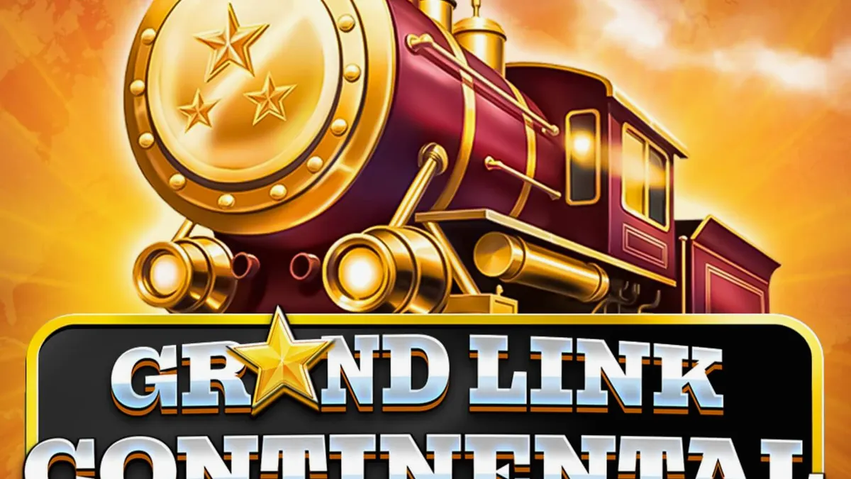 Tampilan visual mesin slot Grand Link Continental dengan nuansa kereta api vintage